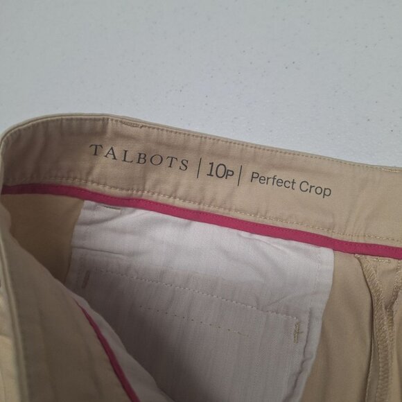 Talbots Perfect Crop Petite Pants Capri Khaki Womens 10 P Short Work Office - Picture 5 of 8